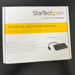 New StarTech USB 3.0 Hub (HB30C4AB) 4 Port USB-C to USB-A Hub